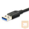 Equip Átalakító Kábel - 128343 (USB-C 3.2 Gen1 to USB-A, apa/apa, fekete, 0,25m)