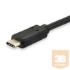 Equip Átalakító Kábel - 128343 (USB-C 3.2 Gen1 to USB-A, apa/apa, fekete, 0,25m)