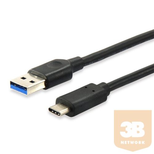 Equip Átalakító Kábel - 128344 (USB-C 3.2 Gen1 to USB-A, apa/apa, fekete, 2m)