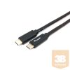 Equip Átalakító Kábel - 128347 (USB-C 3.2 Gen1 to USB-C, apa/apa, fekete, 2m)