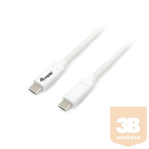 Equip Átalakító Kábel - 128361 (USB-C 3.2 Gen1 to USB-C, apa/apa, PD:60W, fehér, 1m)