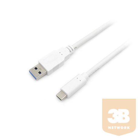 Equip Átalakító Kábel - 128363 (USB-C 3.2 Gen1 to USB-A, apa/apa, fehér, 1m)
