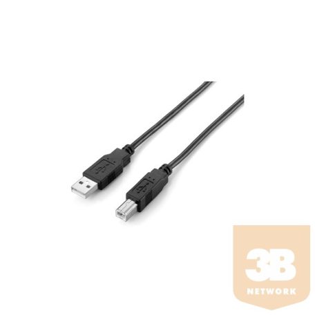 Equip USB 2.0 kábel, AM- BM 1.8m, kettős árnyékolás, fekete