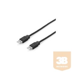   Equip USB 2.0 kábel, AM- AM 3m, kettős árnyékolás, fekete