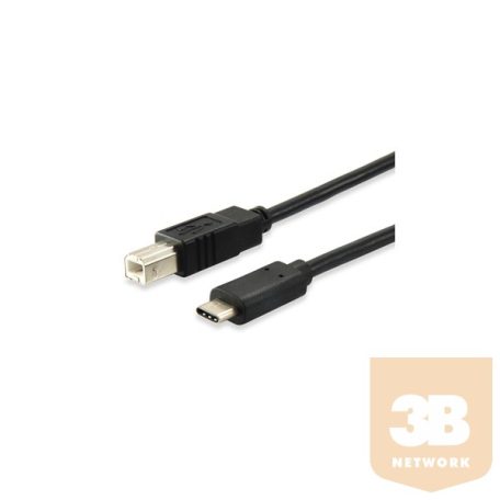Equip 12888207 USB-C -> USB-B 2.0 kábel, apa/apa, 1m