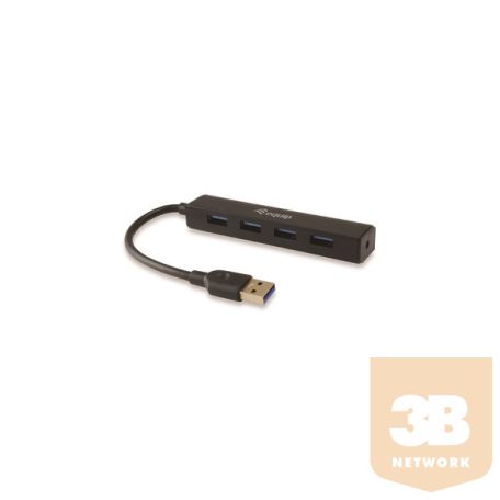 Equip-Life USB Hub - 128953 (4 Port, USB3.0, USB tápellátás, kompakt dizájn, fekete)