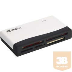   Sandberg Kártyaolvasó - Multi Card Reader (fehér-fekete; USB; SD;SDHC;SDXC;XD;MS;CF)