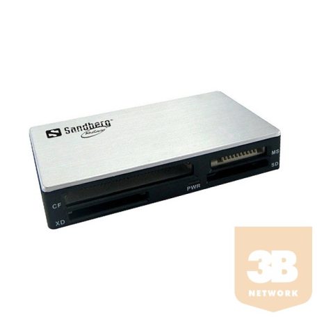 Sandberg Kártyaolvasó - Multi Card Reader USB3.0 (ezüst-fekete; USB3.0; SD;SDHC;XD;MS;CF)