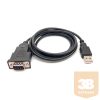 Equip Kábel - 133391 (USB-A to Serial (DB9), fekete, 1,5m)