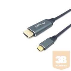   Equip Kábel - 133416 (USB-C to HDMI, apa/apa, 4K/60Hz, aluminium burkolat, 2m)