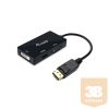 Equip Átalakító - 133441 (DisplayPort to VGA/HDMI/DVI, fekete)