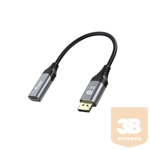 Equip Átalakító - 133446 (DisplayPort1.4 to HDMI, 8K/60Hz, szürke)