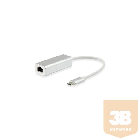 Equip Átalakító - 133454 (USB-C to RJ-45, Gigabit, ezüst)