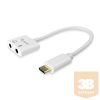 Equip Átalakító - 133460 (USB-C to Audio, 2x3,5mm Jack, ezüst)