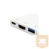 Equip 133461 USB-C -> HDMI,USB-A, USB-C átalakító, apa/anya (4096x2160 @ 30 Hz, PD)