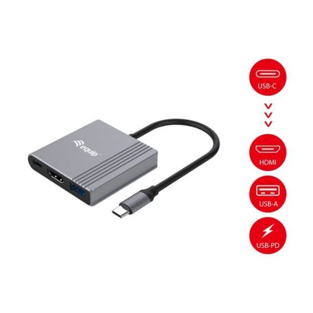 Equip Notebook Dokkoló - 133488 (Bemenet: USB-C, Kimenet: USB-C PD:100W/HDMI/USB)