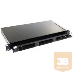   AMP 19" optikai panel, üres, 3db "Snap-In" modulhoz (fiókos) fekete, 1U (1348876-4)