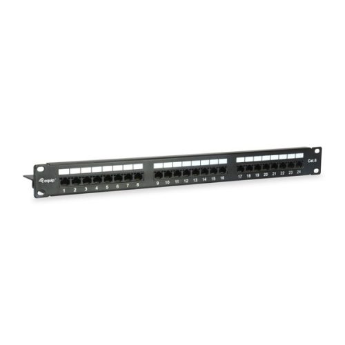 Equip Patch panel - 135425 (24 port, Cat.6, árnyékolatlan, fekete)