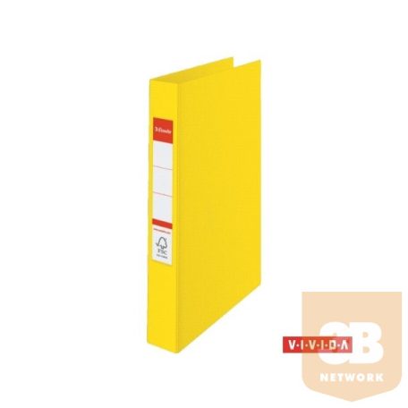 ESSELTE Gyűrűs könyv, 4 gyűrű, 42 mm, A4, PP, "Standard", Vivida sárga