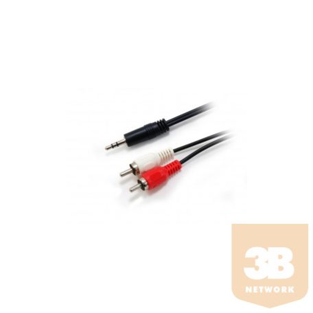 Equip 14709207 audió kábel 3,5 mm jack --> 2xRCA apa/apa, 2,5m