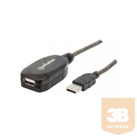 Manhattan Hi-Speed USB aktív hosszabbíttó kábel, A-A M/F 10m