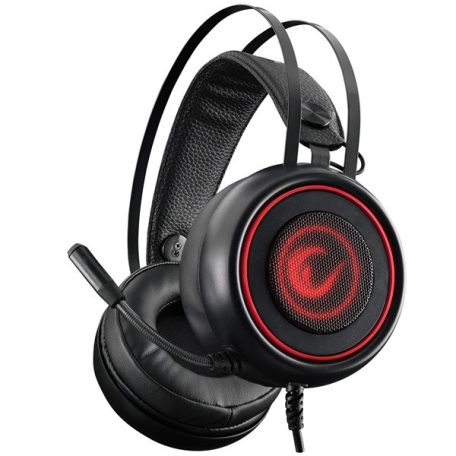 Rampage Fejhallgató - SN-R7 MESH (mikrofon, USB, hangerőszabályzó, nagy-párnás, piros-fekete)