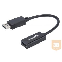   Manhattan Kábel adapter DisplayPort DP HDMI M/F 1080p Full HD 15cm fekete