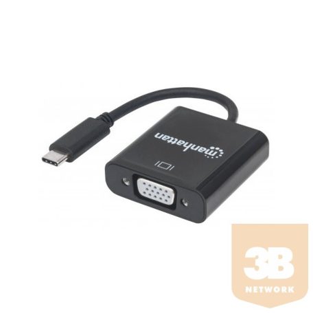 Manhattan Kábel átalakító - USB-C 3.1 to VGA (1920x1080p@60Hz, Full HD)