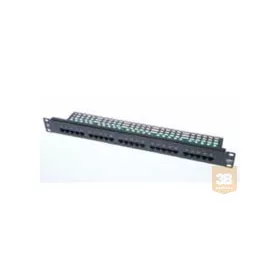   AMP Cat.3 25 portos telefon patch panel, fekete, 1U (1711213-2)