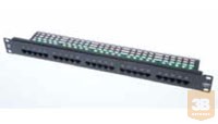 AMP Cat.3 25 portos telefon patch panel, fekete, 1U (1711213-2)