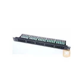   AMP Cat.3 50 portos telefon patch panel, fekete, 1U (1711214-2)
