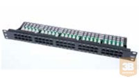 AMP Cat.3 50 portos telefon patch panel, fekete, 1U (1711214-2)