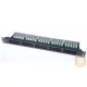 AMP Cat.3 50 portos telefon patch panel, fekete, 1U (1711214-2)