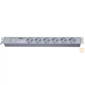   DI-STRIP Compact hálózati elosztó 6db aljzattal, kapcsolóval, szünetmentes tápegységre köthető