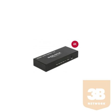 Delock 18684 HDMI UHD-es elosztó 1 x HDMI-bemenet > 4 x HDMI-kimenet 4K
