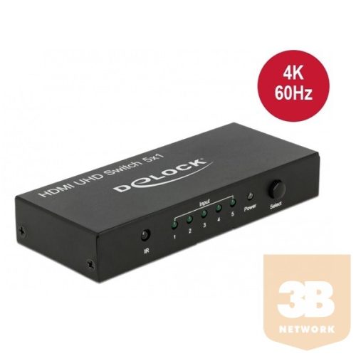 ADA Delock 18685 5x HDMI bemenet > 1x HDMI kimenet 4K HDMI UHD kapcsoló