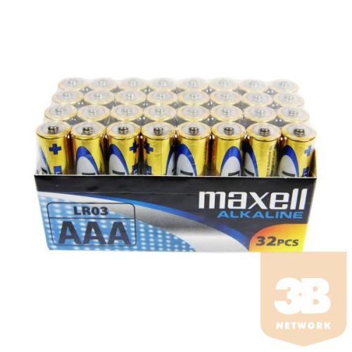 Maxell Elem - Alkáli elem,  32db AAA (LR03), 1,5V (no mercury)