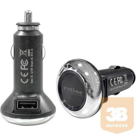 CHG ROLINE USB autós töltő, 2 portos, LED-es, max. 3,1A