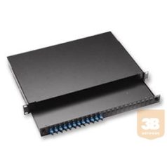   AMP 19" ST optikai panel, 12db MM toldóval (300mm fiókos) fekete (2-1206114-4)