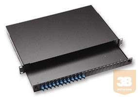 AMP 19" ST optikai panel, 12db MM toldóval (300mm fiókos) fekete (2-1206114-4)