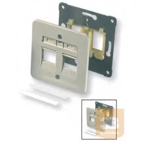   AMP DIN dupla előlap - egyenes, 80x80, SL hellyel, fehér vagy bézs (2-966224-1)