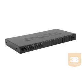   Optikai patch panel 1U MM SC duplex 12 port, 8 SC duplex toldóval töltve (200-406) EXCEL