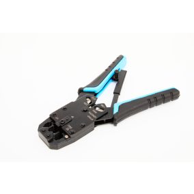   UTP és FTP RJ45 Krimpelő fogó 4P/6P/8P racsnis, fém, homloknyomós (RJ45, RJ11, RJ12)