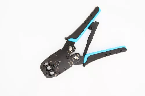 UTP és FTP RJ45 Krimpelő fogó 4P/6P/8P racsnis, fém, homloknyomós (RJ45, RJ11, RJ12)