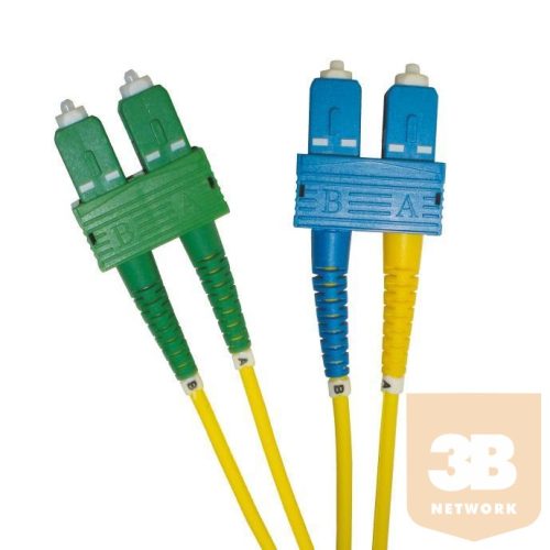 Optikai duplex patch kábel SC/APC-SC/UPC 9/125 OS2 2m-YELLOW (201-022) EXCEL