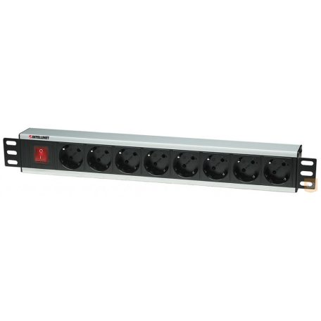 Intellinet BLACK 19'' rack tápelosztó 230V/10A 8xEURO 3m