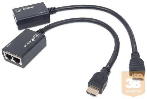 Manhattan HDMI extender by Cat.5e/6 cable, up to 30m, 1080p