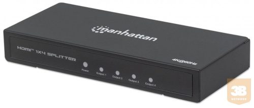 Manhattan AV elosztó splitter HDMI 2.0 1x4 4K*2K UHD 60Hz HDR AC teljesítmény