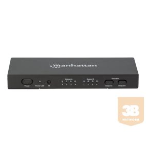   MANHATTAN 207898 Manhattan HDMI Splitter kapcsoló Matrix AV HDMI 4x2 1080p 3D IR távirányítóval