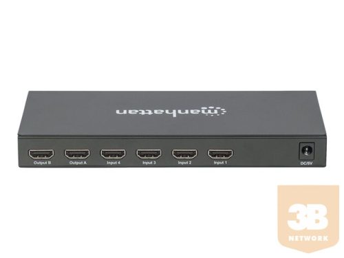 MANHATTAN 207898 Manhattan HDMI Splitter kapcsoló Matrix AV HDMI 4x2 1080p 3D IR távirányítóval